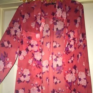 Floral collard shirt/ blouse